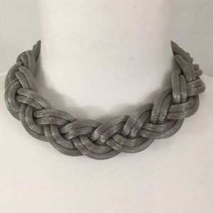Braided Silver Mesh Necklace